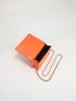 Mini Neon Orange Chain Flap Square Bag