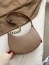 Crocodile Embossed Chain Decor Hobo Bag