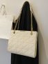 Quilted Pattern Chain Square Bag