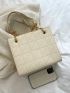 Quilted Pattern Chain Square Bag