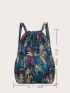 Leaf Graphic Drawstring Backpack