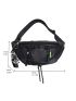 Drawstring Decor Fanny Pack With Bag Charm