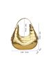 Metallic Hobo Bag Crocodile Embossed