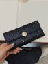 Embossed Studded Decor Long Wallet