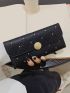 Embossed Studded Decor Long Wallet