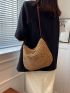 Patch Decor Straw Bag