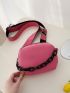 Litchi Embossed Chain Decor Square Bag