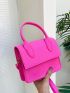 Mini Neon Pink Mini Felt Flap Square Bag