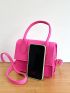 Mini Neon Pink Mini Felt Flap Square Bag