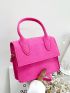 Mini Neon Pink Mini Felt Flap Square Bag