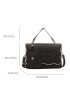 Crocodile Embossed Flap Square Bag With Small Pouch