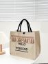 Tassel Charm Letter Graphic Tote Bag