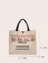 Tassel Charm Letter Graphic Tote Bag