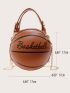 Basketball Shaped Crossbody Bag, Trendy Y2K Chain Shoulder Bag, PU Top Handle Circle Purse