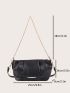 Metal Decor Chain Ruched Bag