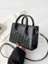 Crocodile Embossed Square Bag