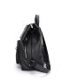 Litchi Embossed Horsebit Decor Flap Backpack