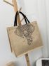 3pcs Elephant Graphic Shopper Bag Set