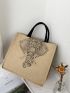 3pcs Elephant Graphic Shopper Bag Set