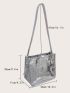 Metallic Crocodile Embossed Square Bag