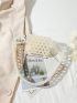 Mini Faux Pearl Decor Belt Bag