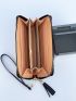 Large-capacity Simple Long Wallet, Artificial Leather Zipper Purse, Casual Multifunctional Clutch Bag