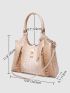 Crocodile Embossed Twist Lock Shoulder Tote Bag