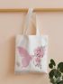 Butterfly & Flower Graphic Shopper Bag