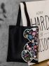 Floral & Bear Print Shopper Bag