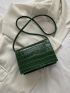 Mini Crocodile Embossed Flap Square Bag