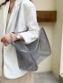 Contrast Binding Mesh Shopper Bag