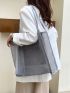 Contrast Binding Mesh Shopper Bag