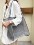 Contrast Binding Mesh Shopper Bag