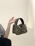 Leopard Top Handle Square Bag