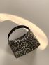 Leopard Top Handle Square Bag