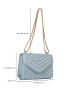 Mini Glitter Decor Chevron Quilted Flap Chain Square Bag