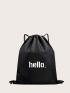 Letter Graphic Drawstring Backpack