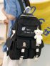 Cartoon & Buckle Decor Backpack With Bag Charm