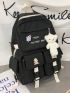 Cartoon & Buckle Decor Backpack With Bag Charm