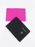 2pcs Neon Pink Metallic Airplane & Letter Graphic Passport Case