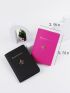 2pcs Neon Pink Metallic Airplane & Letter Graphic Passport Case