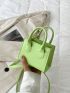 Mini Neon-Green Double Handle Square Bag