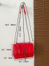 Tassel Decor Quilted Flap Square Bag