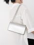 Metallic Minimalist Chain Flap Square Bag