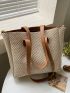 Minimalist Double Handle Straw Bag, Mothers Day Gift For Mom