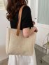 Minimalist Double Handle Straw Bag, Mothers Day Gift For Mom