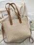 Minimalist Double Handle Straw Bag, Mothers Day Gift For Mom