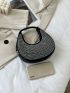 Rhinestone Decor Hobo Bag