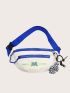 Letter Graphic Fanny Pack Without Bag Charm