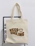 Expression & Slogan Graphic Shopper Bag